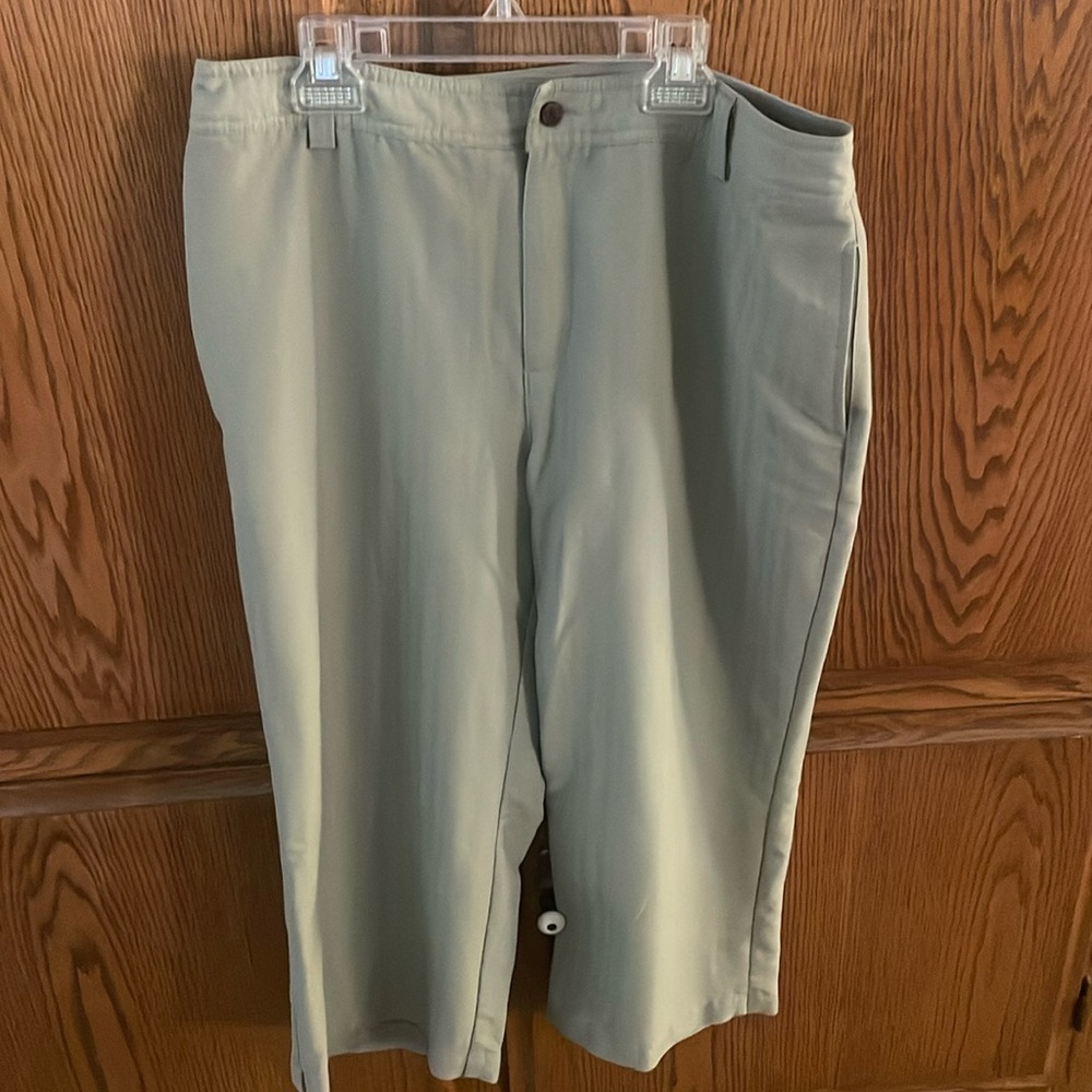Sage green capris pants size 14